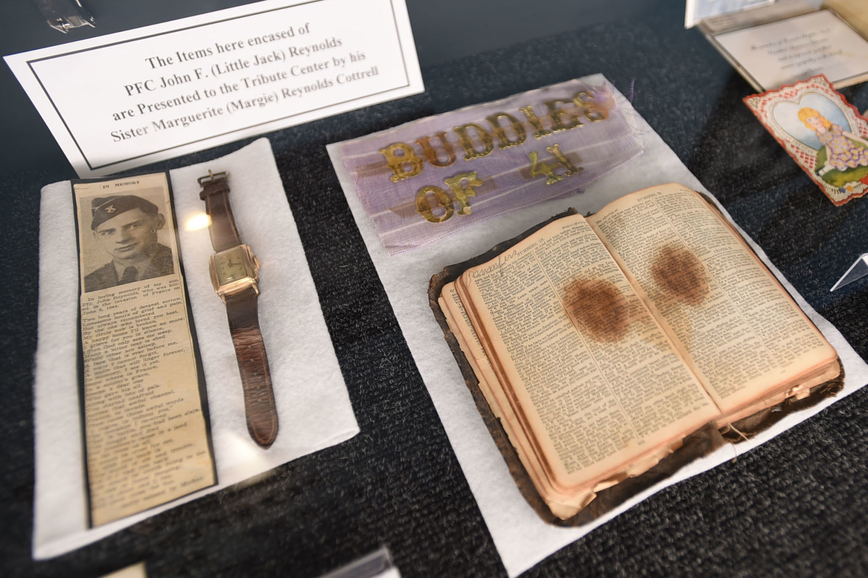 Reynolds' watch, Bible